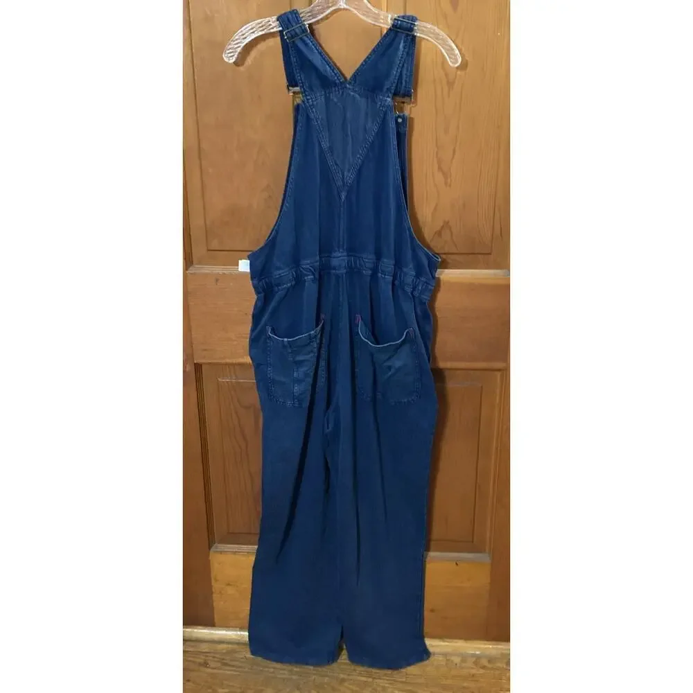 Sundance Bexley Soft French Terry Overalls Sz S Blue Cotton‎ Relaxed Boho Garden